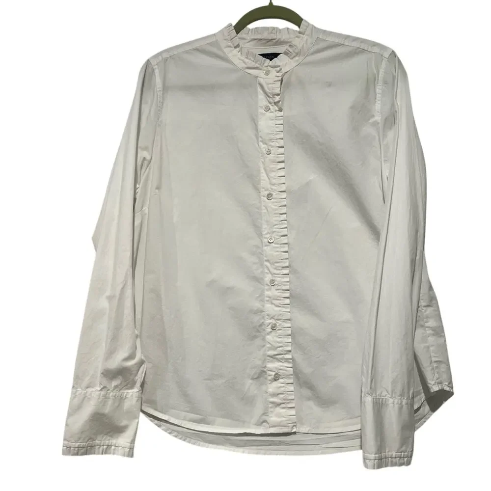 J. Crew White Casual Button-Down Shirt